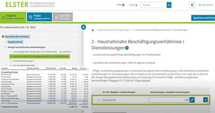 Anlage Haushaltsnahe Dienstleistungen steuererklarung