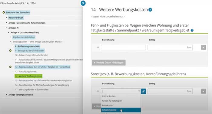 Sonstige Werbungskosten steuererklarung