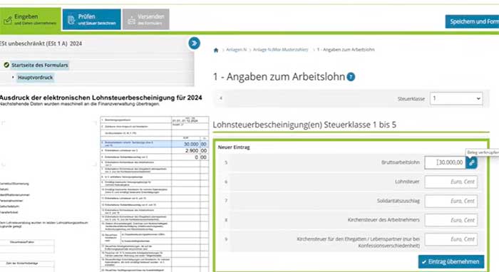 angaben zum arbeitsolhn anlage n