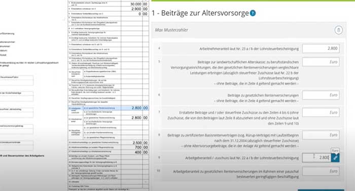 beitrage zur altersvorsorge steuererklarung informationen