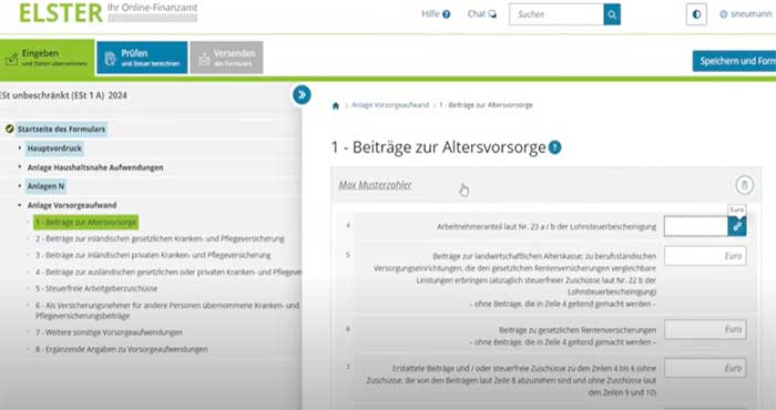 beitrage zur altersvorsorge steuererklarung