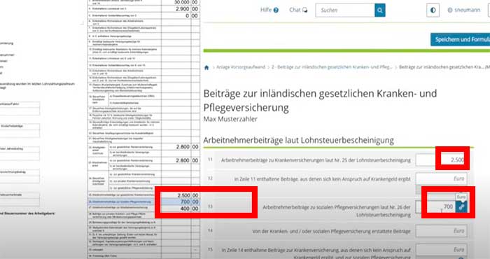 beitrage zur inlandischen gesetzlichen kranken steuererklarung